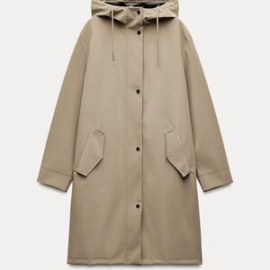 Zara Hooded Rubberized Raincoat